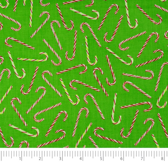 SINGER Christmas Holiday Santa's Candycane Cotton Fabric